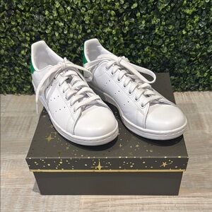 Adidas Stan Smith White and Green Sneakers